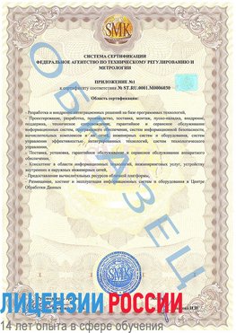 Образец сертификата соответствия (приложение) Березники Сертификат ISO 27001