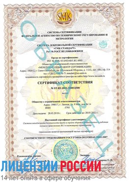 Образец сертификата соответствия Березники Сертификат OHSAS 18001