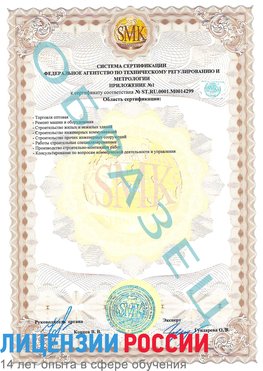 Образец сертификата соответствия (приложение) Березники Сертификат ISO 14001